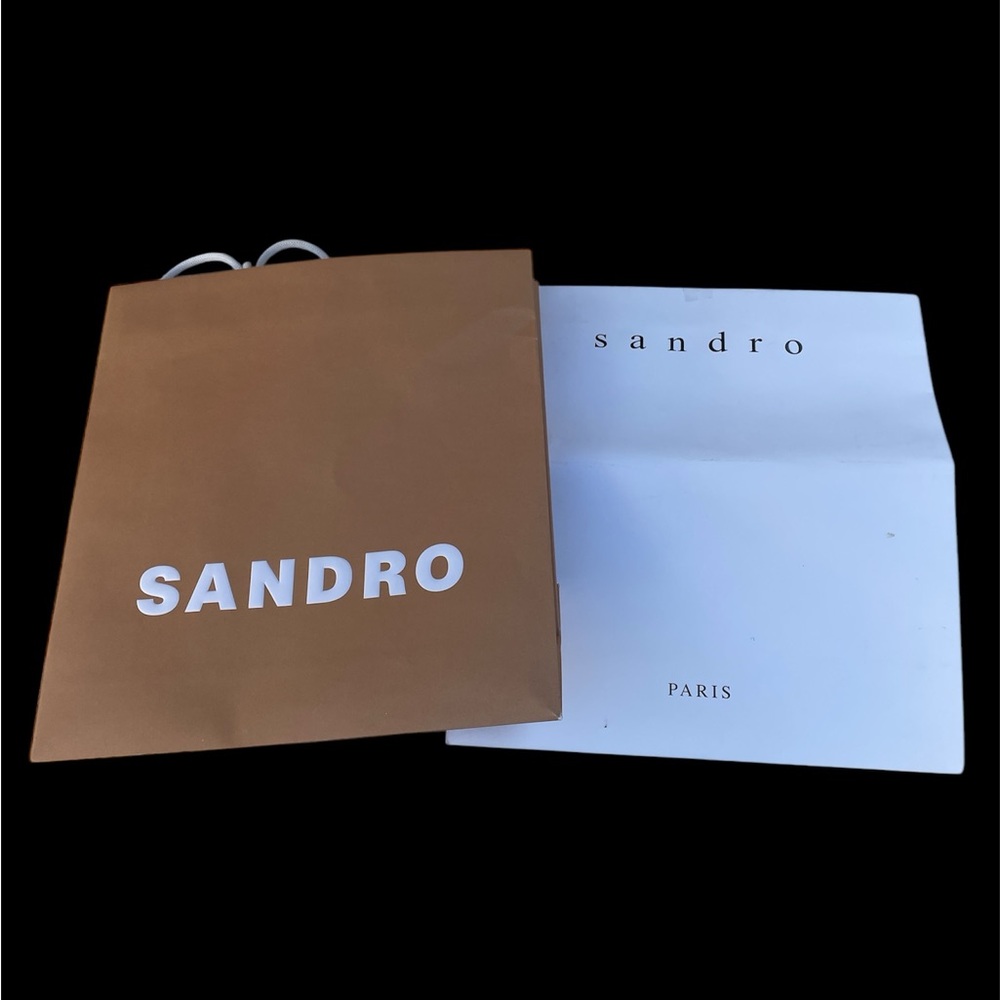 Sandro 2 Empty Gift Bags 1 Tan 1 White 13" x 11.5